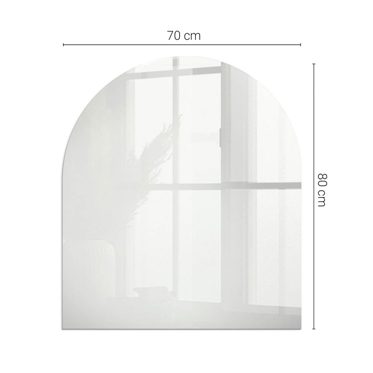 GLASPLATTE für Kamin 80x70 cm - Grau, Glas (80/70/0.4cm) - TULUP