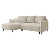 ECKSOFA Sycylia, Seite: Links - Creme/Schwarz, Holz/Textil (244/165cm) - MIRJAN24