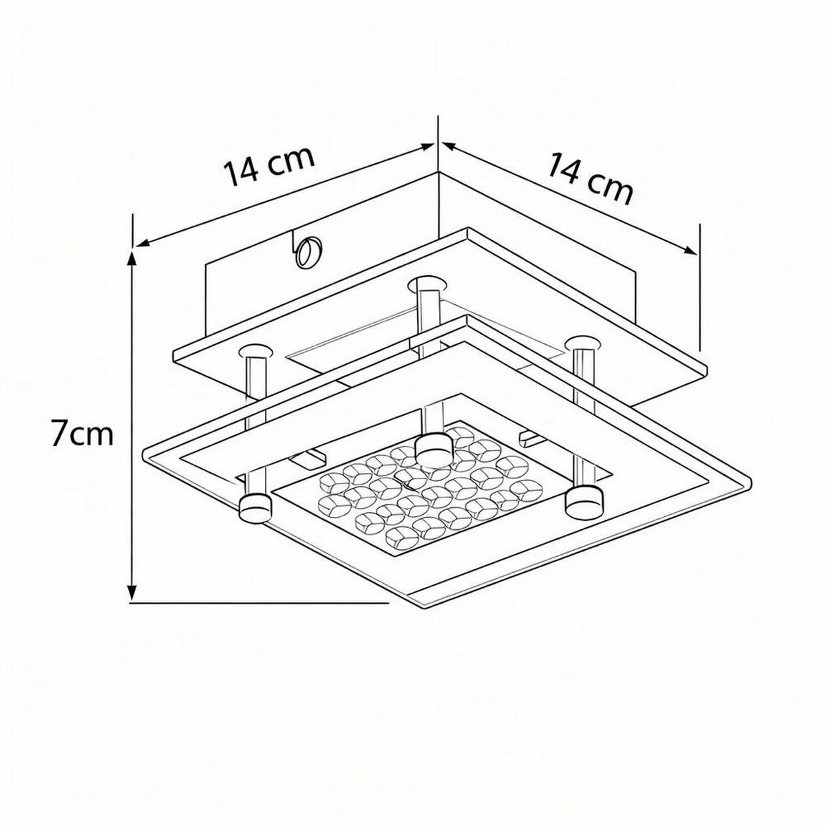 LED WANDLEUCHTE Miranda Metall Silber - Silberfarben, Glas (14/7/14cm) - Esto