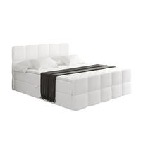 BOXBETT mit Matratze H4 und Lattenrost - LIRO-Z - 180x200 - Weiß Kunstleder - Weiß, Holzwerkstoff (180/200cm) - ALTDECOR