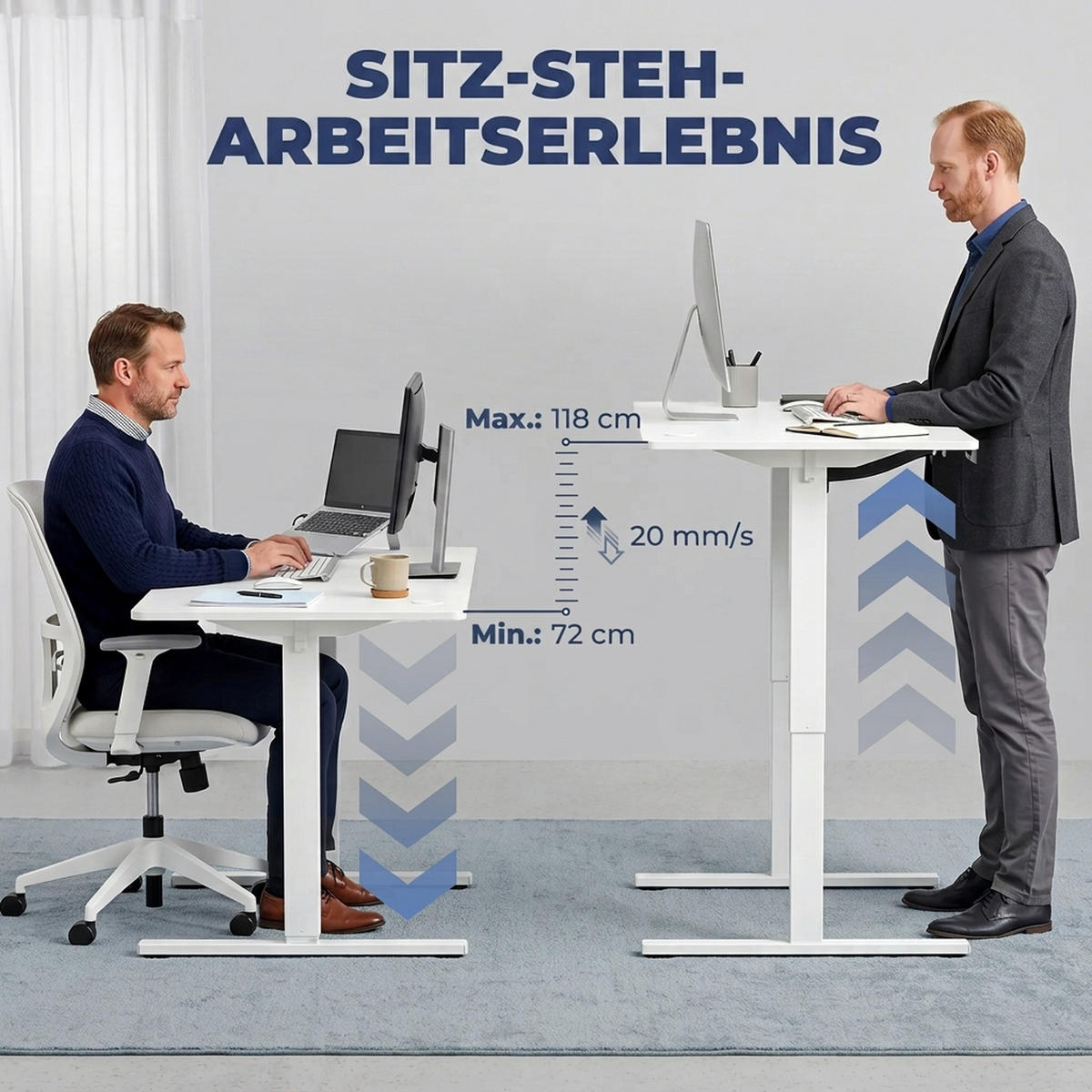 SCHREIBTISCH Spanplatte Weiß - Weiß, Holzwerkstoff/Metall (140/60/118cm) - HOMCOM