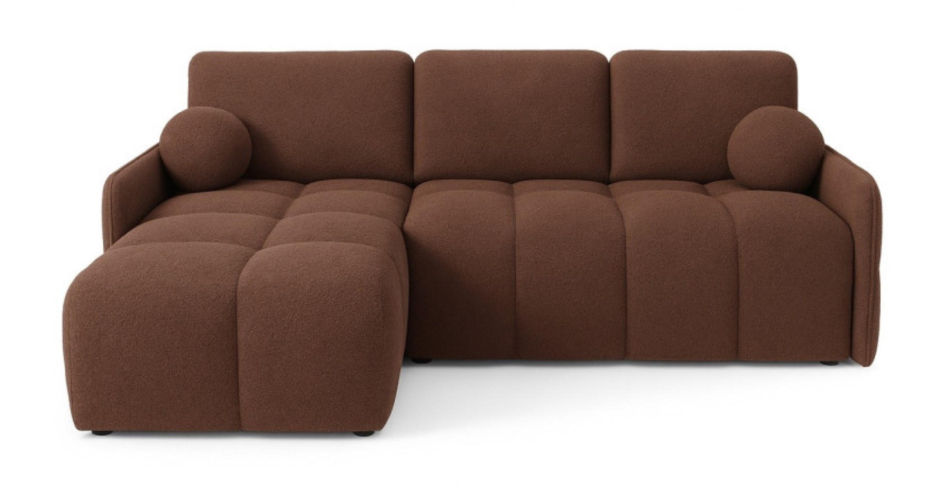 ECKSOFA Ceglasty MONO Mit Schlaffunktion Und Dekokissen Links - Orange, Textil (220/145cm) - Sepro Meble