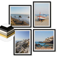 WANDBILDER 4er-Set - 50x50 cm & 40x60 cm Schwarzer Rahmen - Ansichten von Griechenland, Łódź, Häuser - Schwarz, Kunststoff (50/50cm) - ArtPrintCave