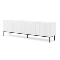 TV LOWBOARD Weiß, Weiß, Schwarz 200/58/42 - Schwarz/Weiß, Holzwerkstoff (200/58/42cm) - RAUMHIRSCH FURNITURE