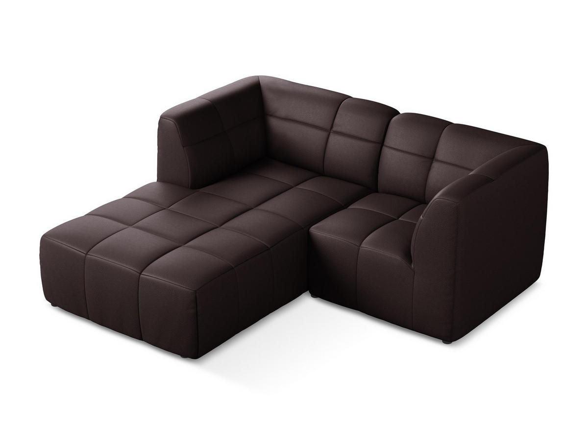 ECKSOFA Links Kunstleder Violett - Pflaume/Schwarz, Holzwerkstoff/Kunststoff (191/175cm) - Makamii