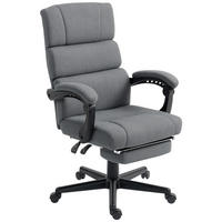 BÜROSTUHL, Ergonomischer Schreibtischstuhl mit Kopfkissen Lendenkissen Fußstütze - Dunkelgrau, Textil (56/115/68.5cm) - HOMCOM