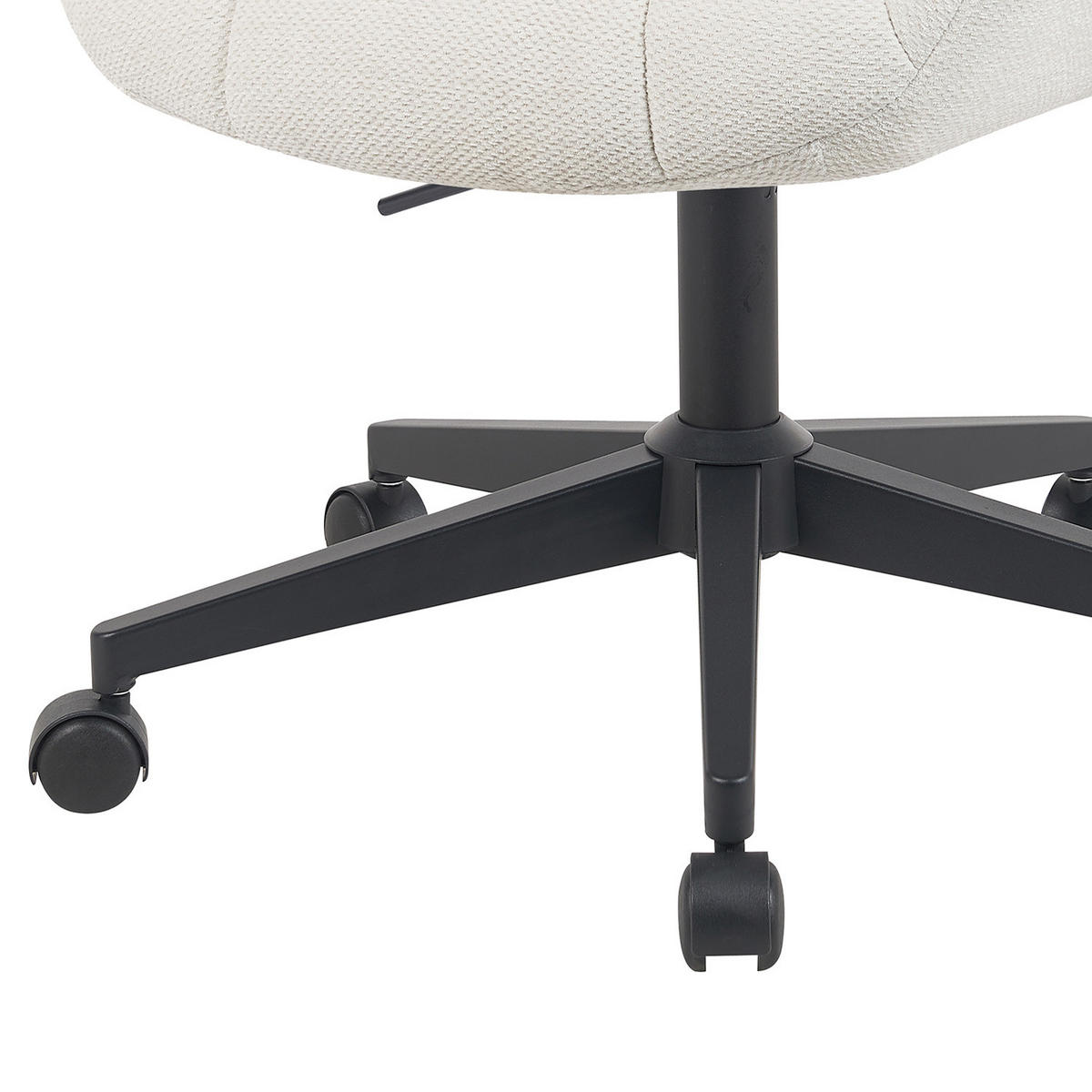 BÜROSTUHL Mika-Nuri - Creme/Schwarz, Textil/Metall (65/78/66cm) - DUBI Möbel