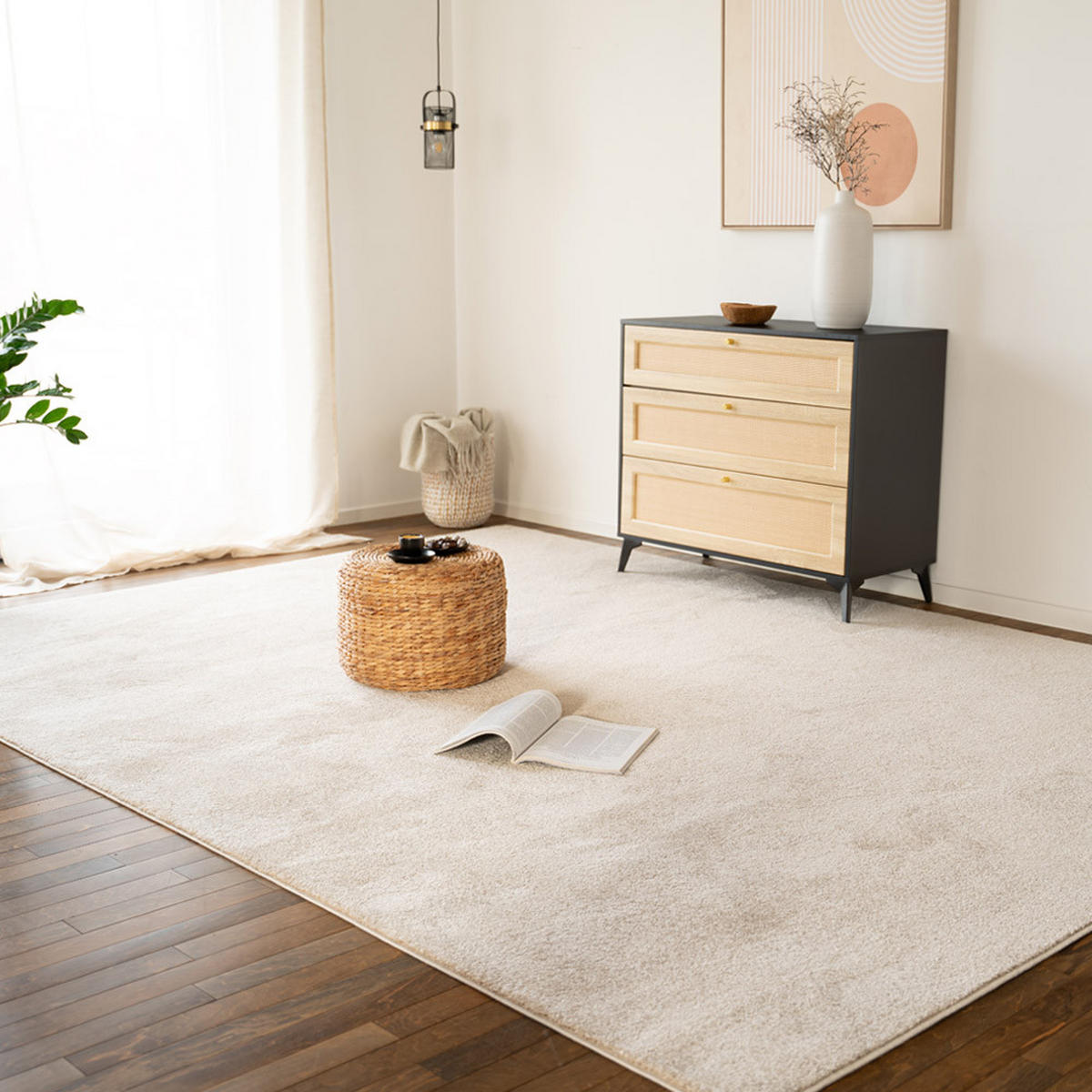 KURZFLORTEPPICH FOFI - Farbe: Beige, Größe: 200 x 140 cm - Beige, Kunststoff (140/200cm) - Home Deluxe