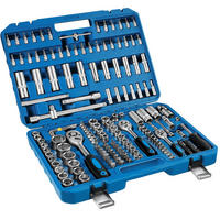 STECKSCHLÜSSELSATZ, übersichtliche Anordnung im Kunststoffkoffer, blau - Blau, Metall (46.5/33.5/9cm) - tectake
