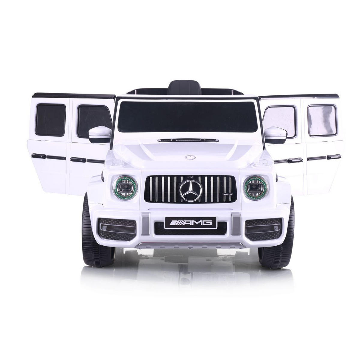 KINDERELEKTROAUTO SUV Mercedes AMG weiß schwarz G63 Radio Vierradfederung MP3 - Weiß, Kunststoff (106/62/54cm) - Chipolino
