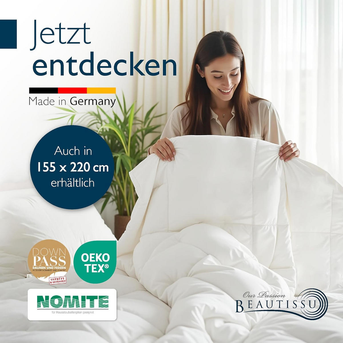 BETTDECKE BeauNuit DA 135x200cm Weiß - Weiß, Textil (135/200cm) - Beautissu 