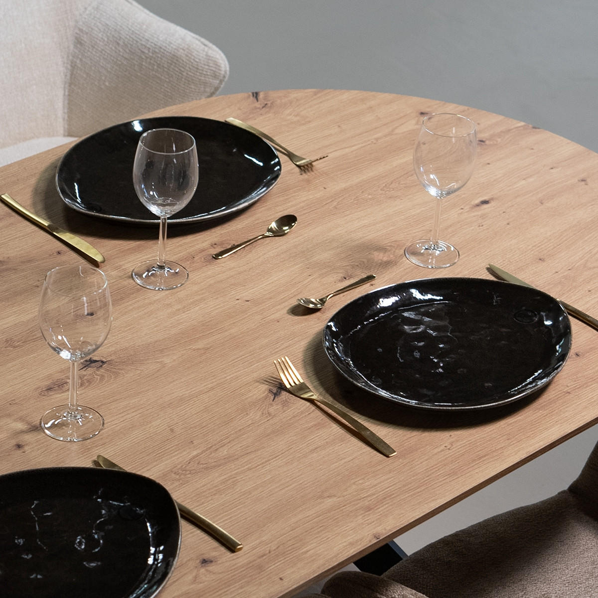 ESSTISCH oval aus Holz 180cm, natürlich - Braun, Metall (180/90/73cm) - Giga Meubel