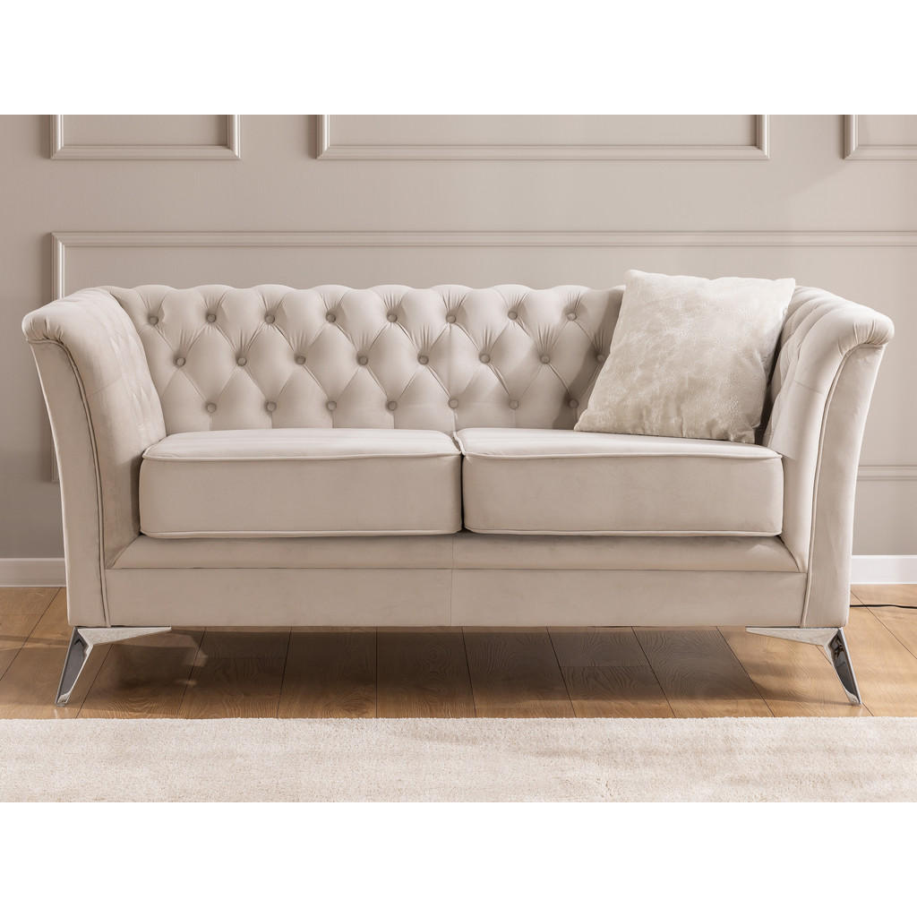 Thumbnail - S-Style Möbel Sitzgarnitur, Beige, Textil, Echtholz,Birke, Buche, 5-Sitzer, Füllung: Polyetherschaumkern, 175x78x82 cm, ...