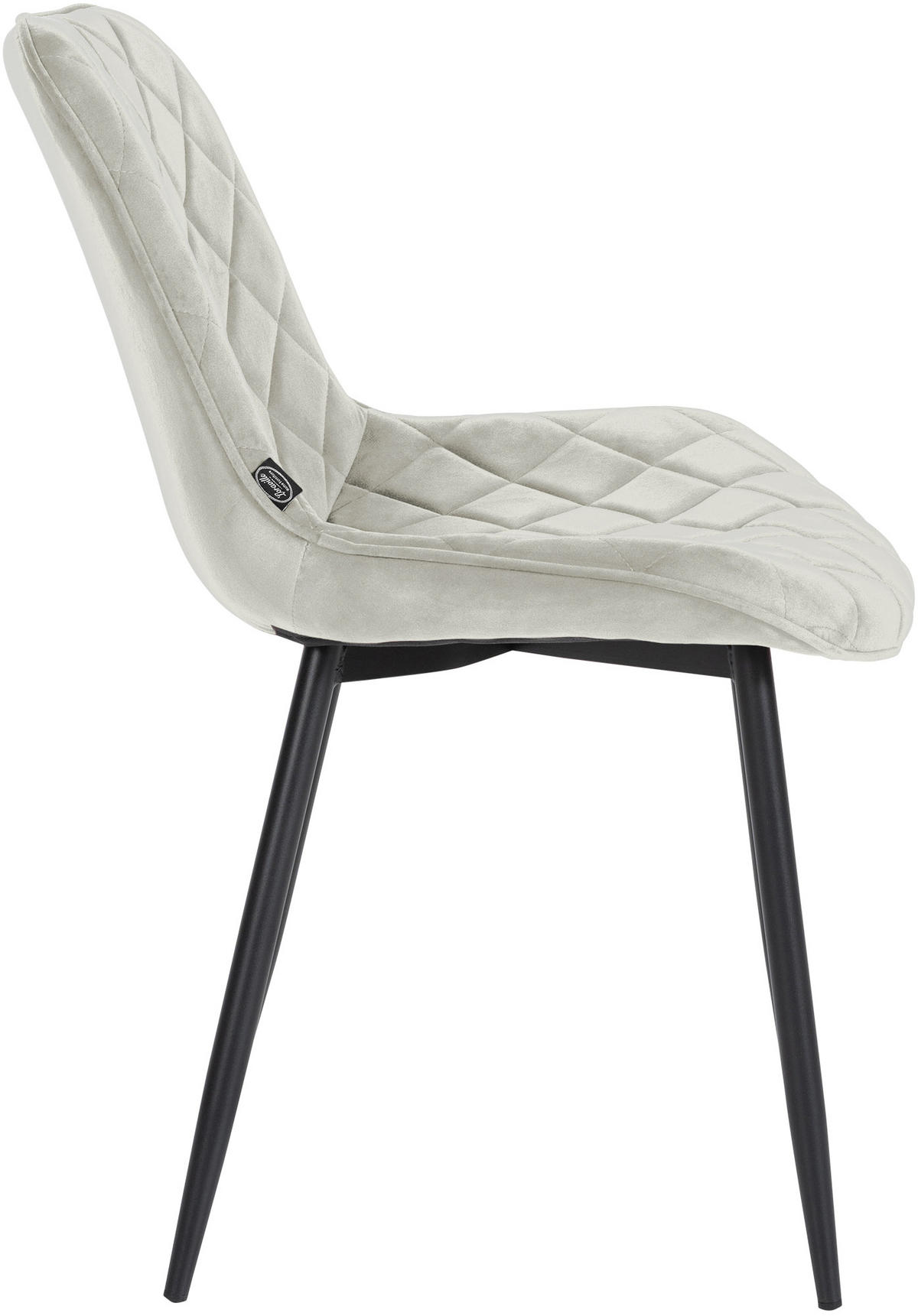 STUHL 4er Set Samt creme - Creme/Schwarz, Textil/Metall (53/82/60cm) - CLP