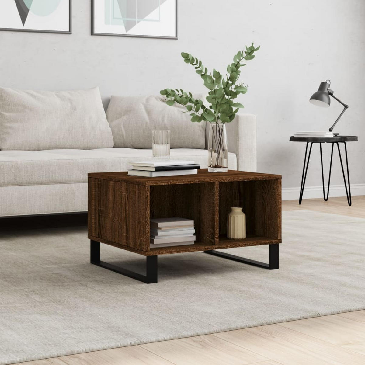 COUCHTISCH Braun Eichen-Optik 60x50x36,5 cm Holzwerkstoff - Braun, Holzwerkstoff (60/50/36.5cm) - furnicato