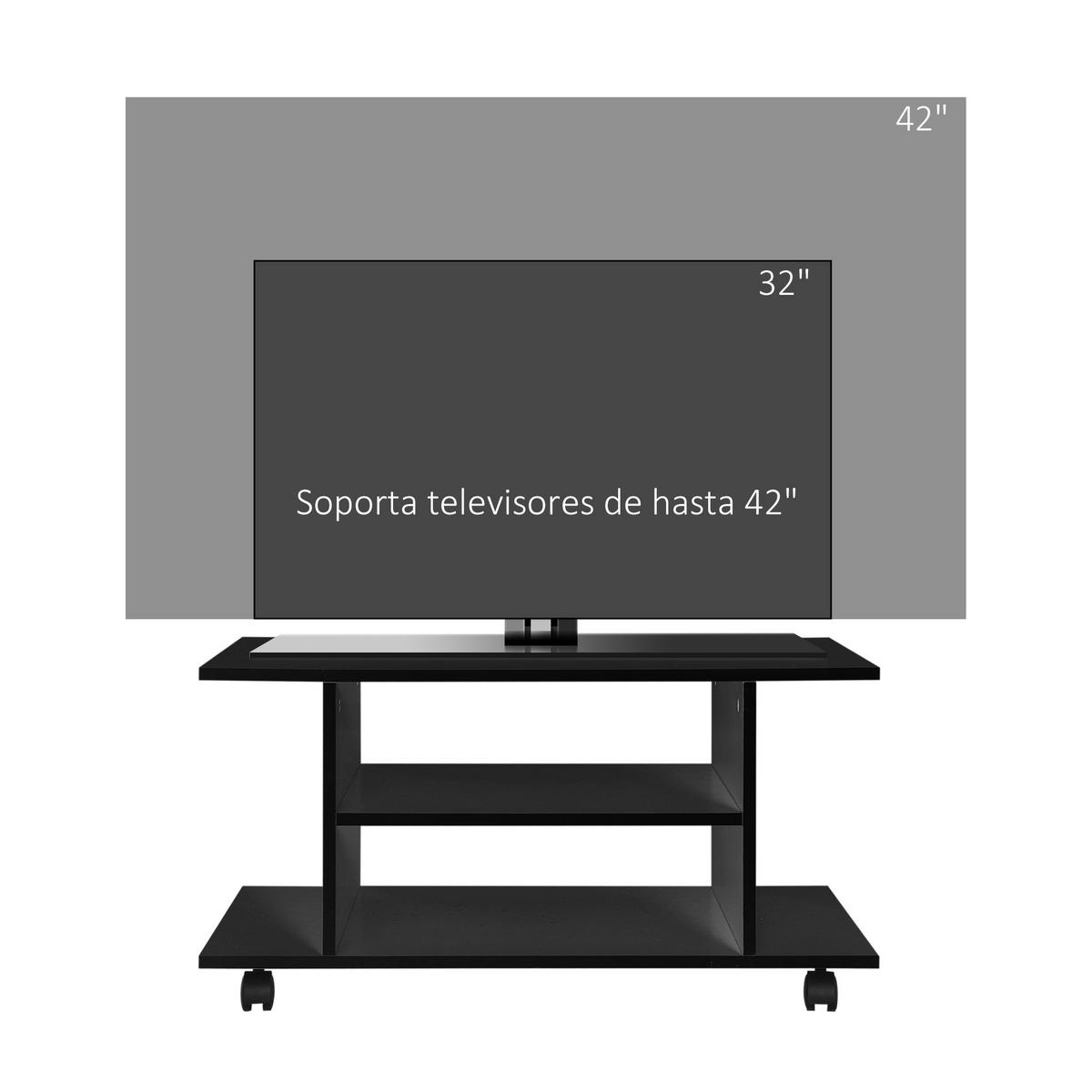 TV-MÖBEL Schwarz 1 Stück - Schwarz, Holzwerkstoff (80/40/40cm) - GiPP