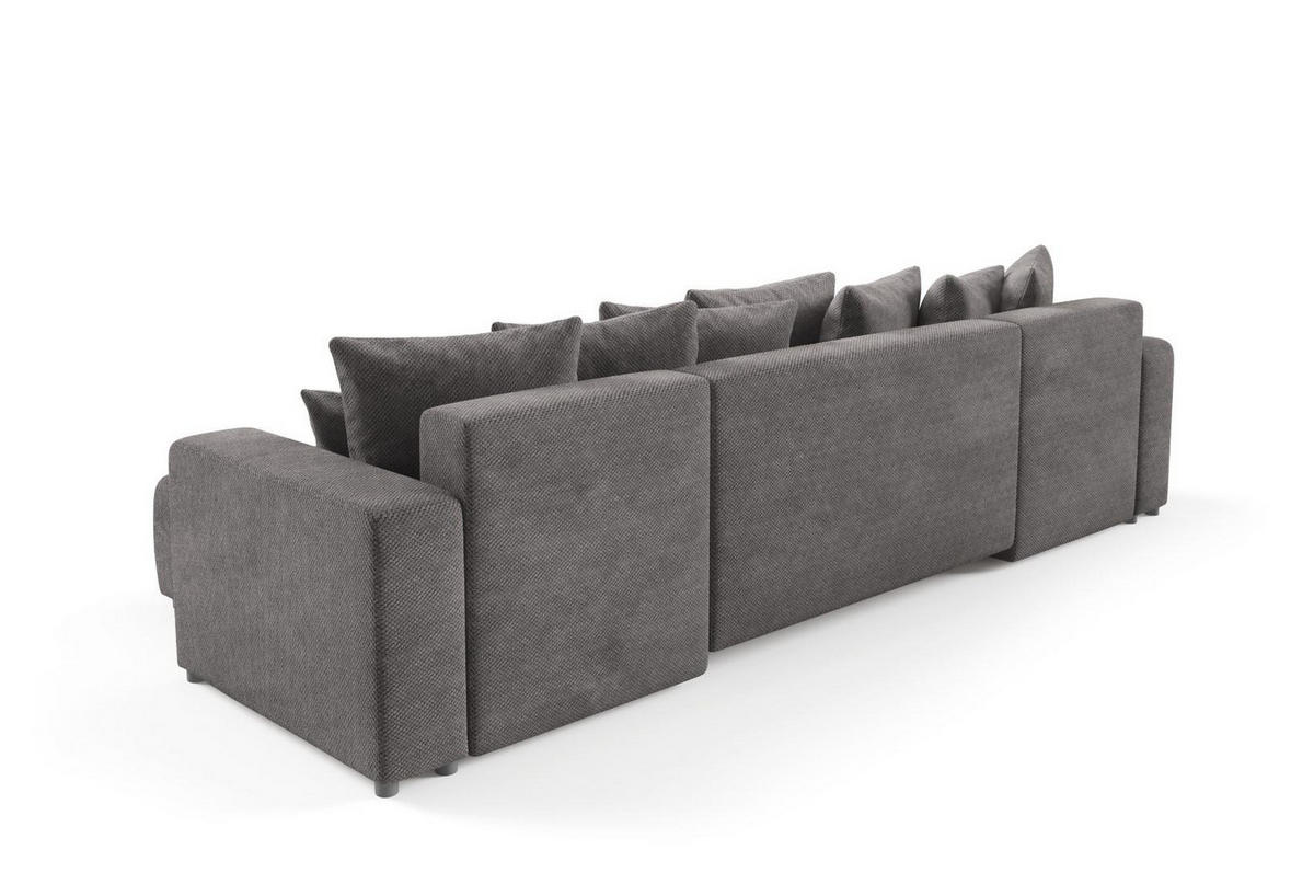 WOHNLANDSCHAFT mit Schlaffunktion Grau Anthrazit - Anthrazit, Textil (318/88/145cm) - Furnisell