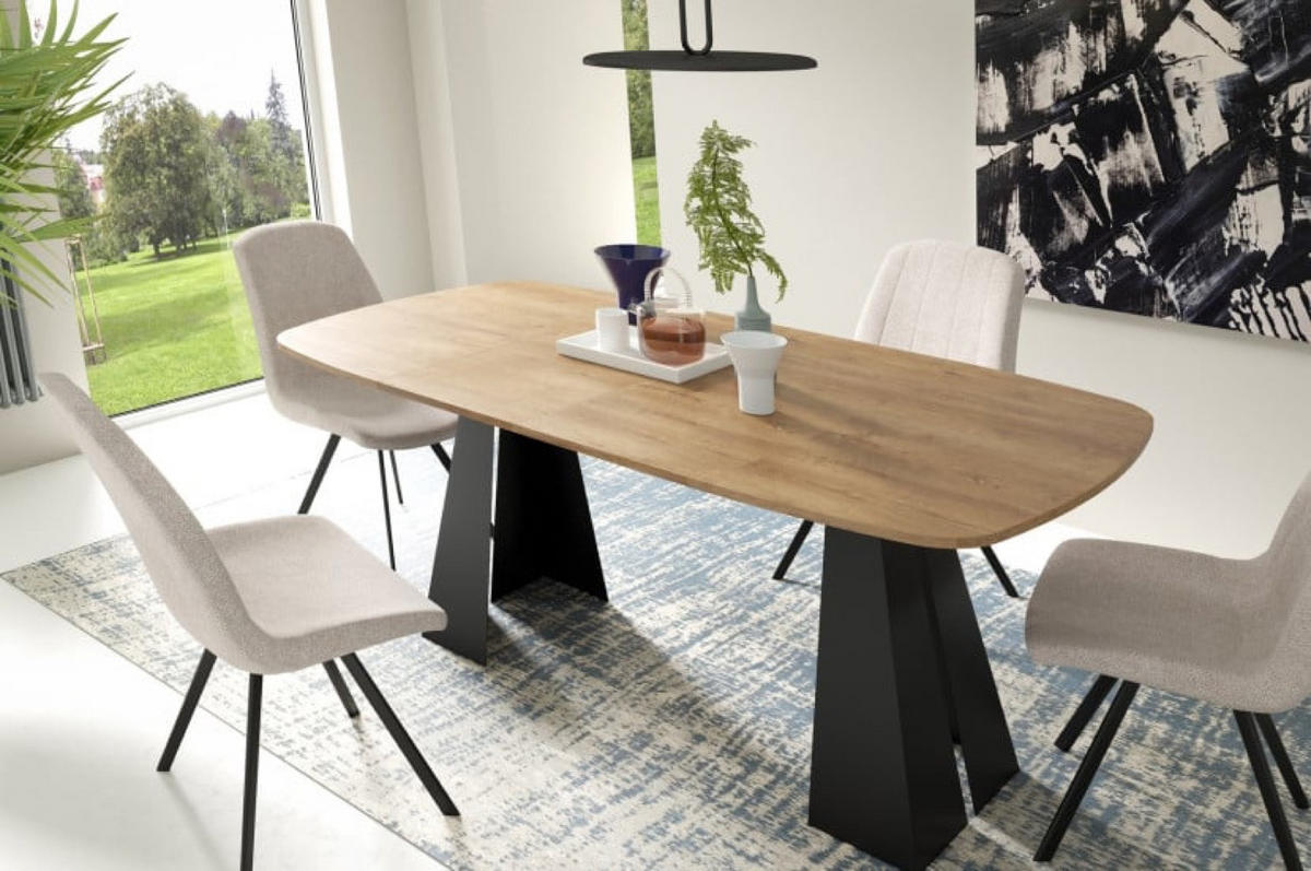 TISCH Schwarz Figo Ausziehbar - Schwarz, Holzwerkstoff (120/120/76cm) - Sepro Meble