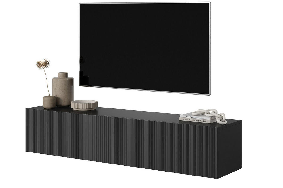 TV-HÄNGEBOARD Veldio Schwarz 140 cm - Schwarz, Holzwerkstoff (140/28.5/31.6cm) - Selsey
