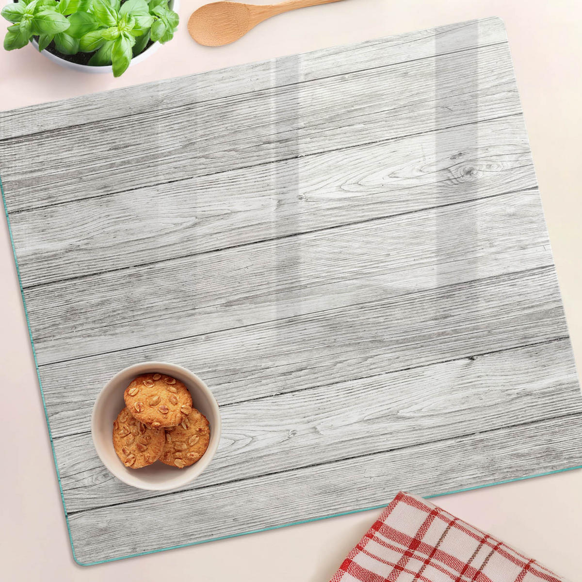 GLASPLATTE 60x52 cm Holz - Grau, Glas (60/0.4/52cm) - TULUP