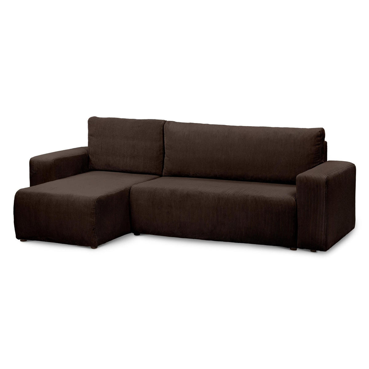 ECKSOFA Kingi Braun - Braun, Textil (244/83/142cm) - Pillovely