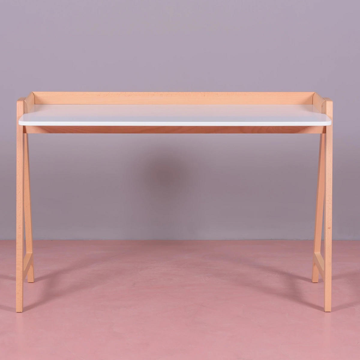 SCHREIBTISCH Rechteckig Weiß 53/123/80 cm - Weiß, Holz (53/123/80cm) - Nest Dream