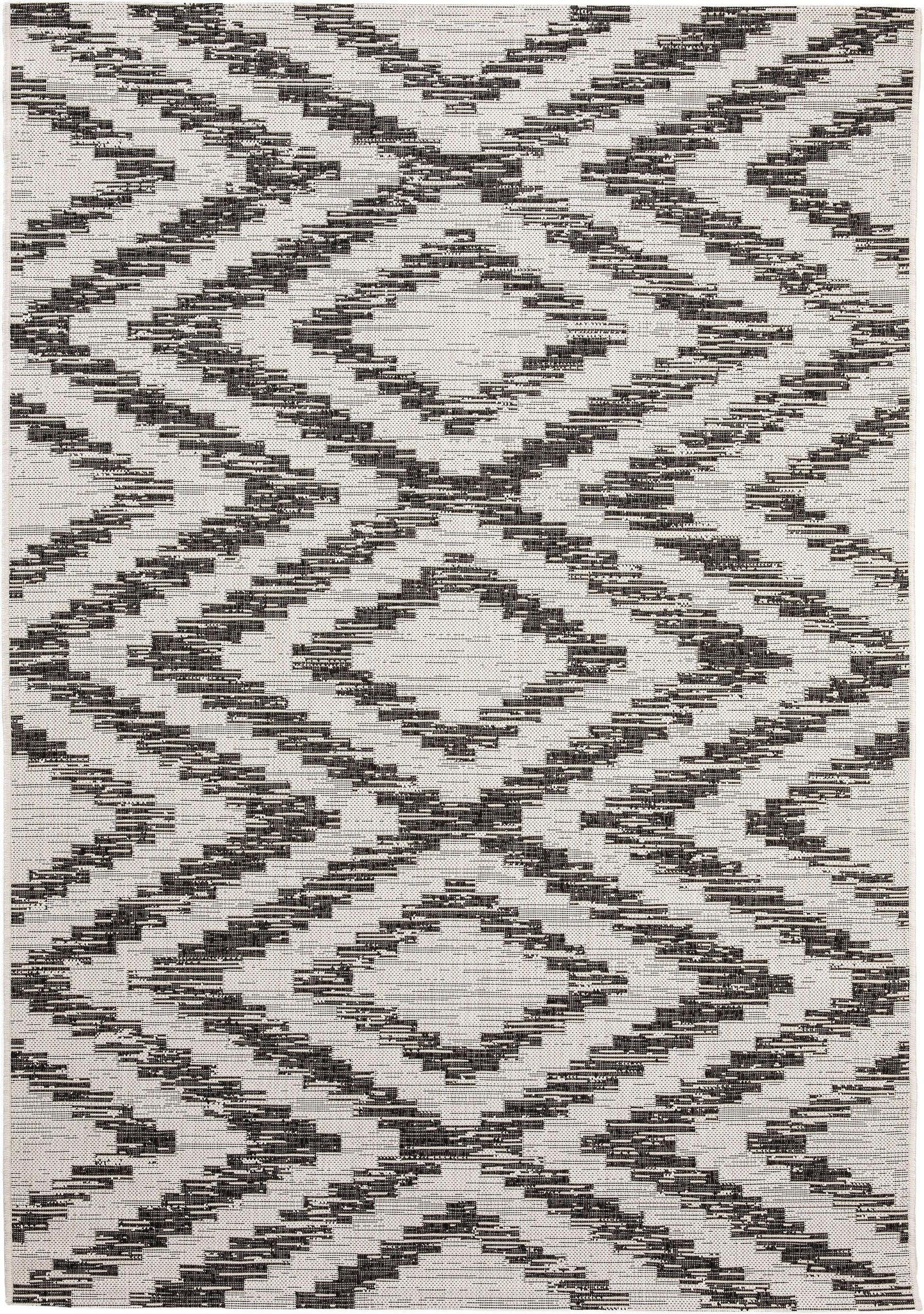 OUTDOORTEPPICH Cleo Weiß/Schwarz 120x170 cm - Weiß, Textil (120/170cm) - benuta Nest