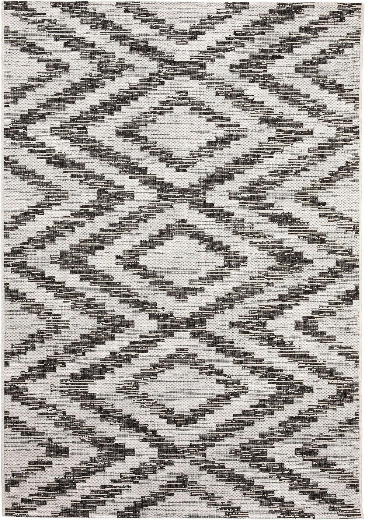 OUTDOORTEPPICH Cleo Weiß/Schwarz 120x170 cm - Weiß, Textil (120/170cm) - benuta Nest