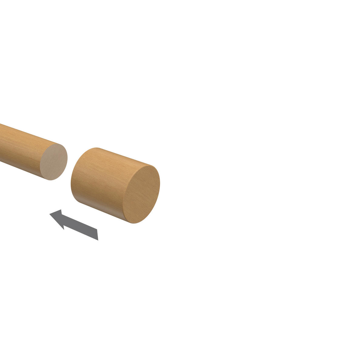 ENDSTÜCKE FÜR GARDINENSTANGEN 20 mm Ø, Feta Buche, Packung 2 Stück - Buchefarben, Holz (3.1/2.7/2.7cm) - INTERDECO