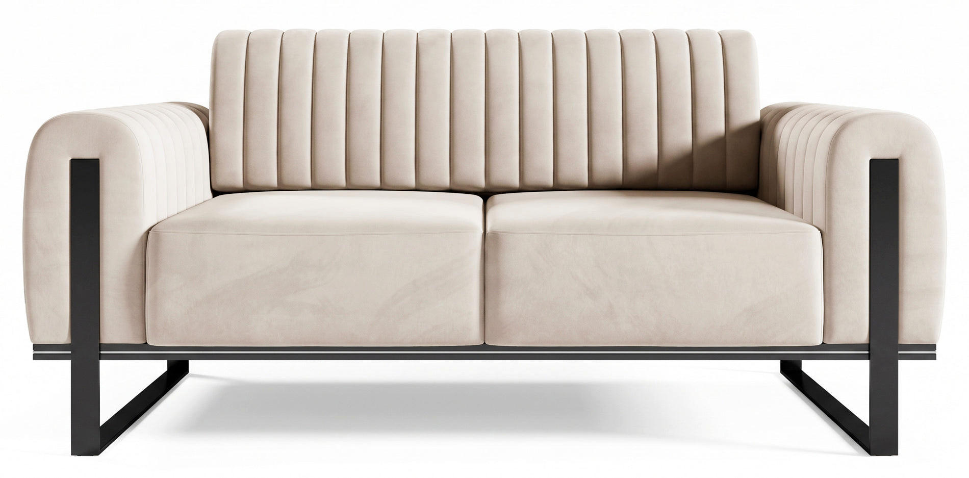 SOFA Parissa 164 cm - Ecru/Schwarz, Holz/Metall (164/79/92cm) - Selsey