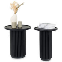 COUCHTISCHSET SARDA 2er Set schwarz - Schwarz, Naturmaterialien/Holz (46/46/53cm) - IDIMEX