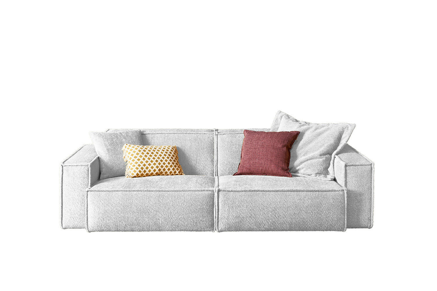 SOFA SAMU Hellgrau Webstoff - Hellgrau/Schwarz, Kunststoff/Textil (236/72/106cm) - KAWOLA