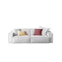 SOFA SAMU Hellgrau Webstoff - Hellgrau/Schwarz, Kunststoff/Textil (236/72/106cm) - KAWOLA