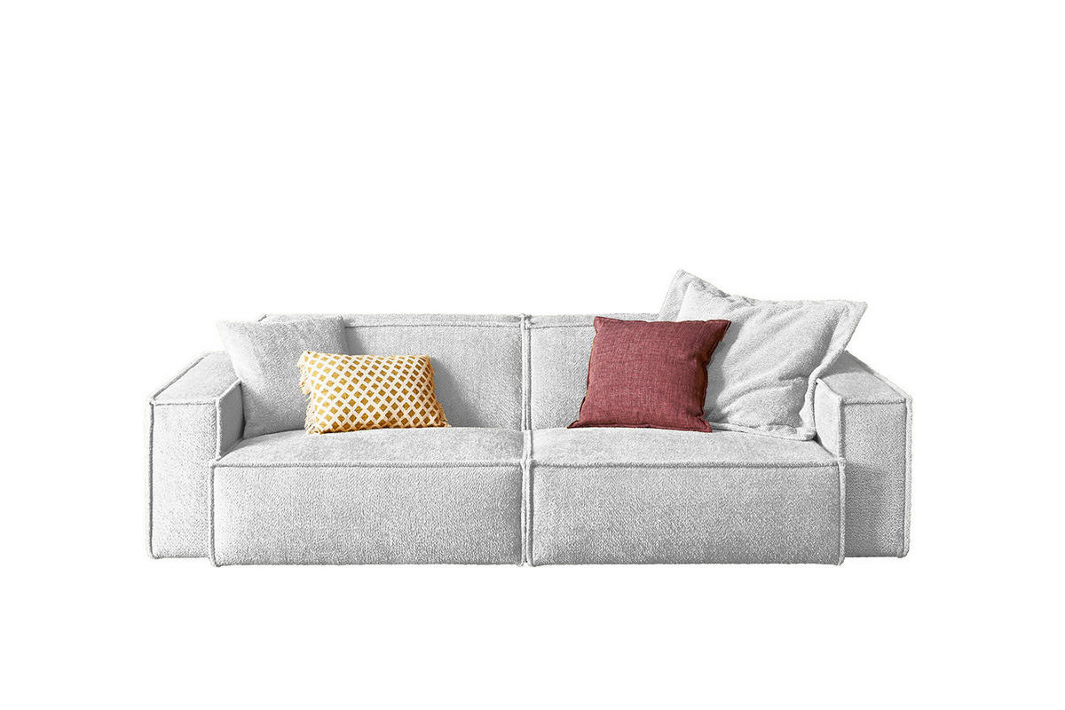 SOFA SAMU Hellgrau Webstoff - Hellgrau/Schwarz, Kunststoff/Textil (236/72/106cm) - KAWOLA