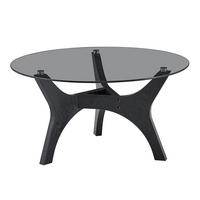 COUCHTISCH mit Bernstein-Glasplatte, 80cm, Schwarz - Schwarz, Glas/Holz (80/80/42.2cm) - KOMHTOM