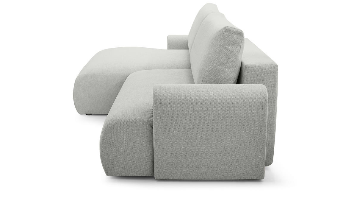ECKSOFA mit Schlaffunktion Brauel, Hellgrau - Hellgrau, Textil (150/260cm) - Meblito