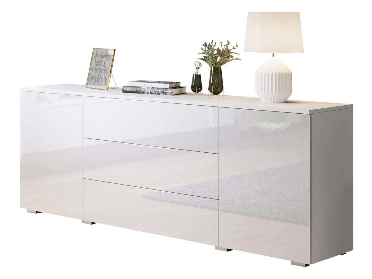 KOMMODE Paris 150 - Weiß Hochglanz/Weiß, Holzwerkstoff (150/68/39cm) - MIRJAN24