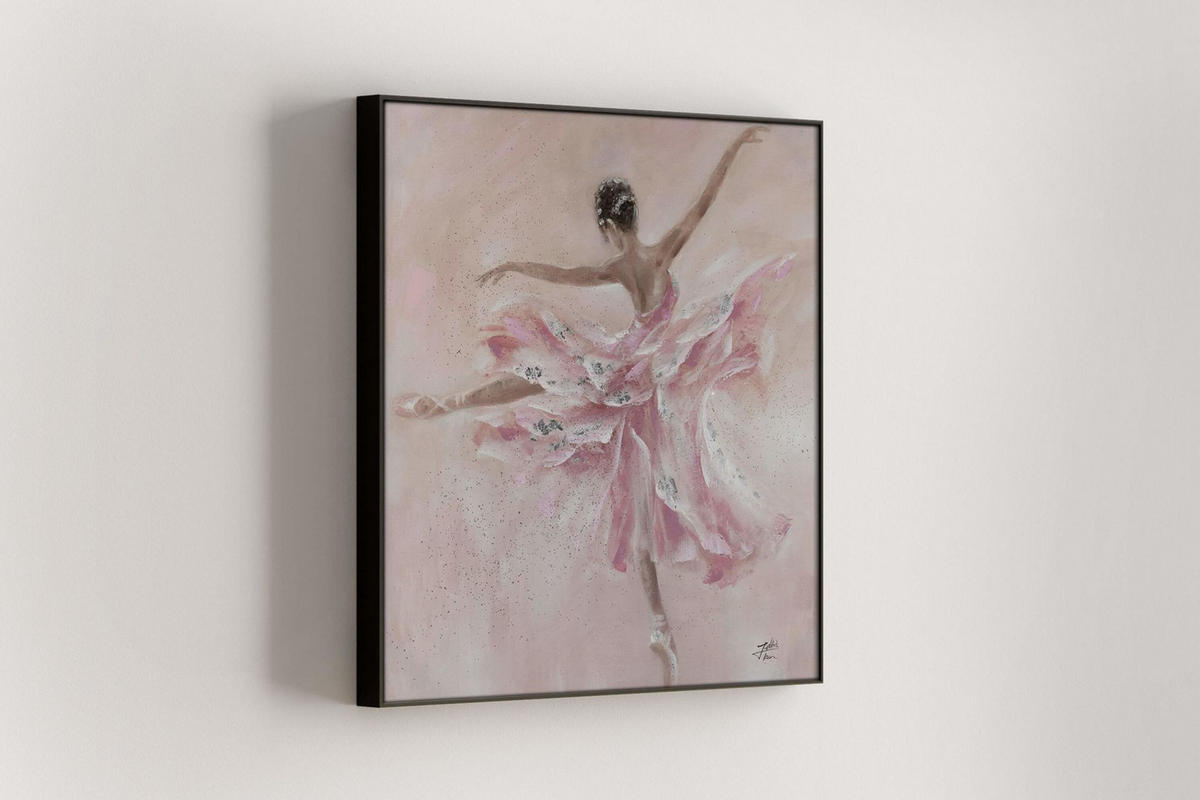 ACRYLBILD HANDGEMALT 80/80 cm - Pink, Holz/Textil (80/80cm) - KUNSTLOFT