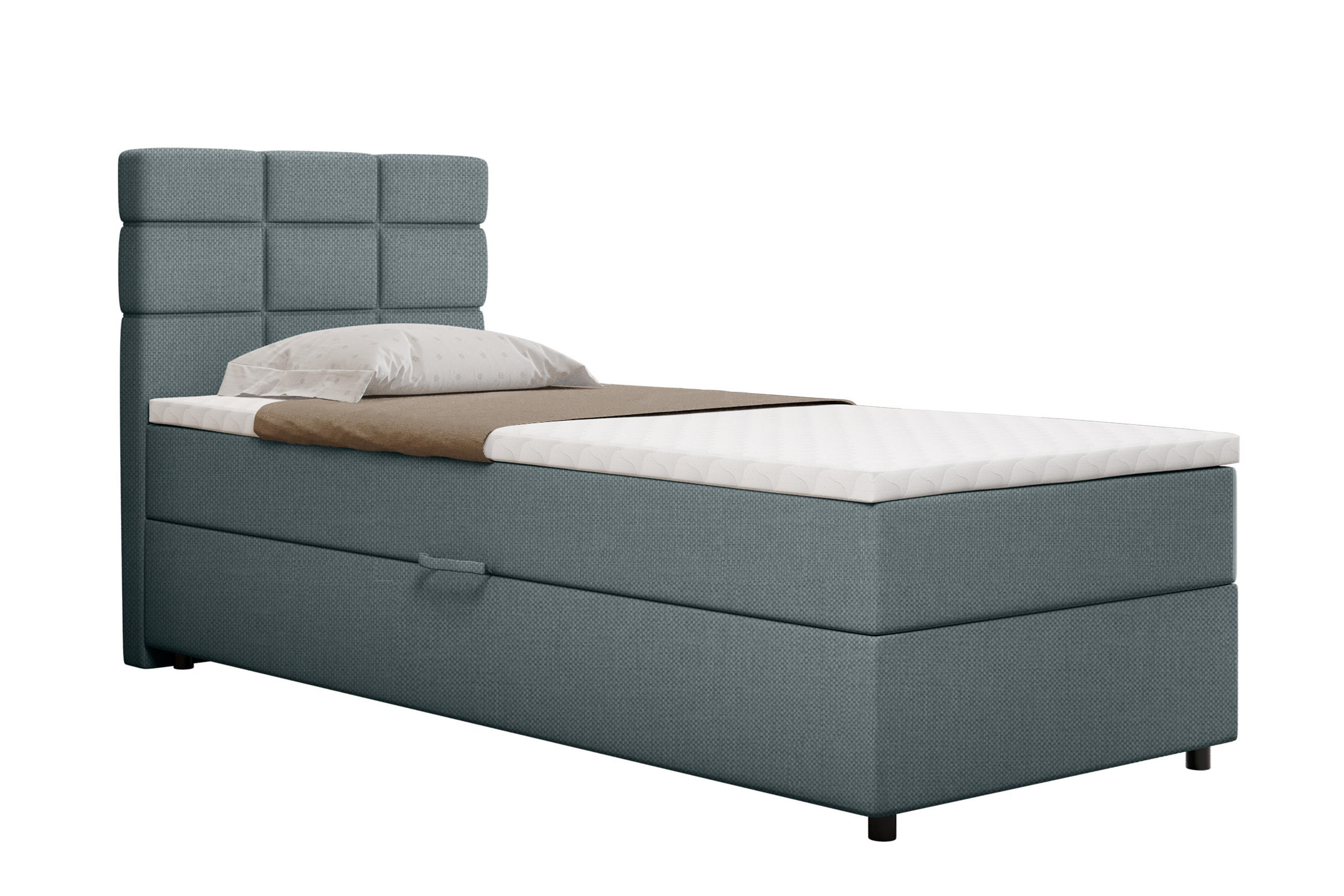 BOXBETT Reve 90 x 200 cm mit Bettkasten und Lattenrost ohne matratze - hellblau - Hellblau, Holz (90/200cm) - Homesy