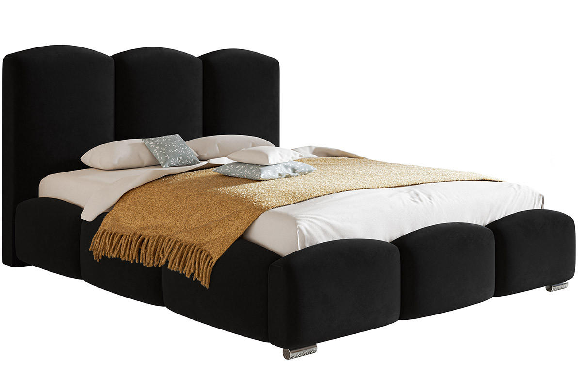 BETT Schwarz BEN 14 Modern 180x200 cm - Schwarz, Textil (180/200cm) - Sepro Meble