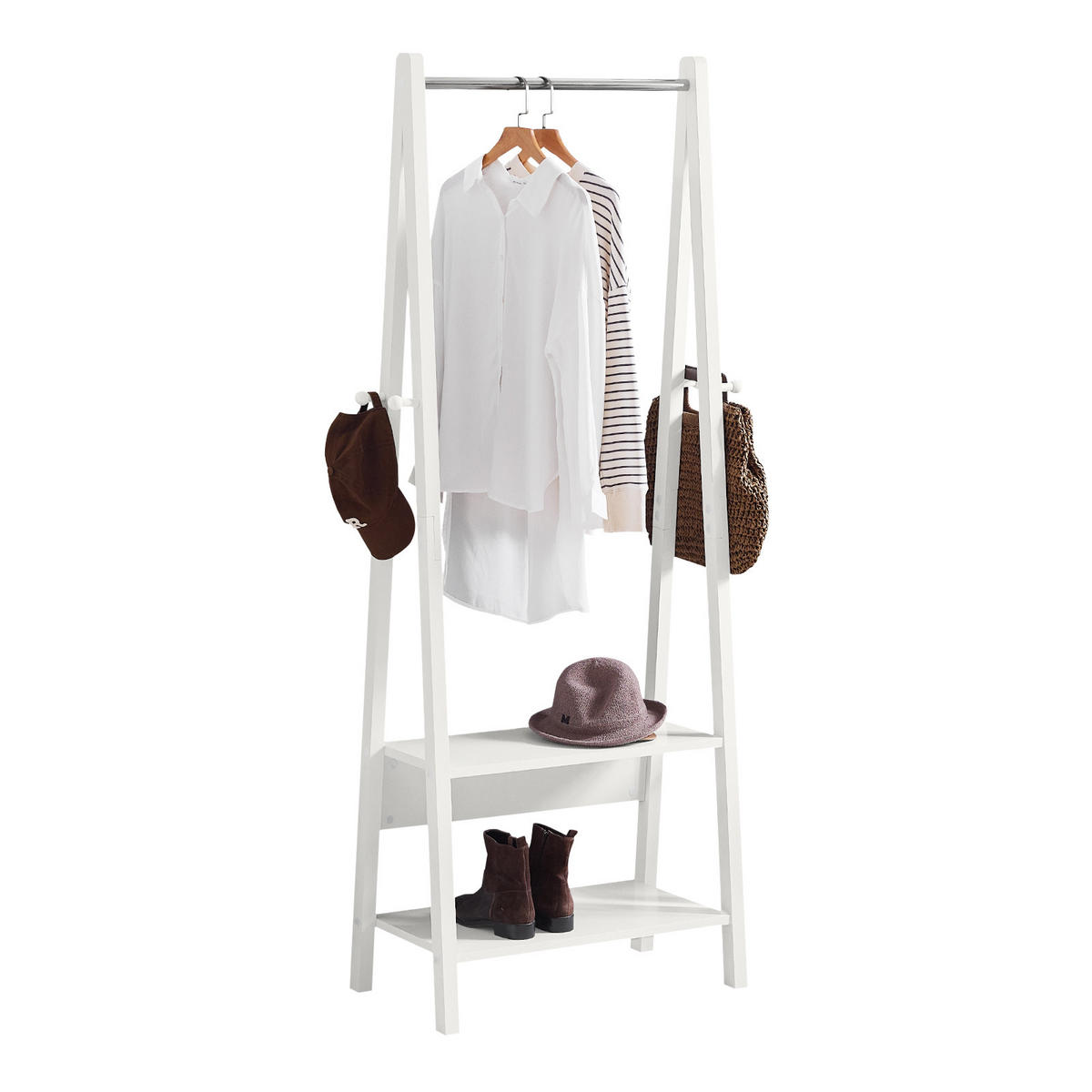TELESKOP GARDEROBEN SYSTEM - Weiß, Holzwerkstoff (66/180/39cm) - SoBuy