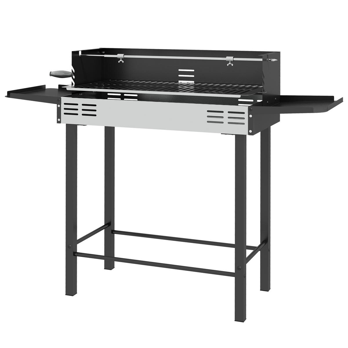HOLZKOHLEGRILL DE-18264 Schwarz - Schwarz, Metall (32/90/118cm) - ComfortXL