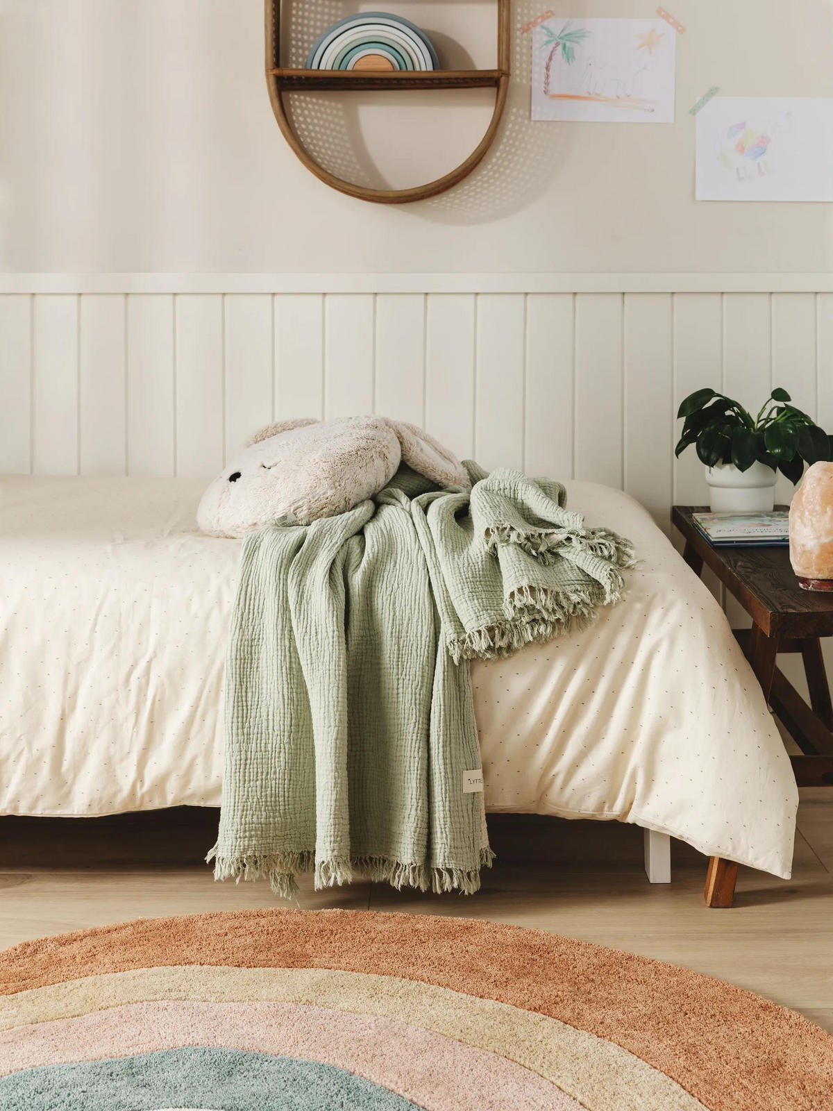 BAUMWOLLDECKE Lilo Hellgrün 130x170 cm - Hellgrün, Textil (130/170cm) - Lytte