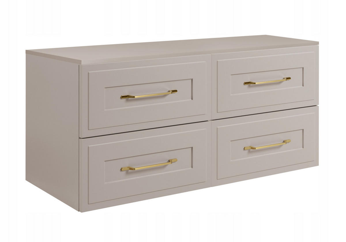 WASCHBECKUNTERSCHRANK CLASSIC 120 cm mit Arbeitsplatte Farbe: Kaschmir Kaschmir - Kaschmir, Holzwerkstoff (120/58/46cm) - Rodan