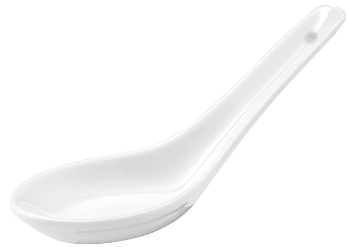 AMUSE Gueule / Chinesischer Porzellanlöffel 13 cm Weiss - Weiß, Keramik (13cm) - Revol Porcelaine France