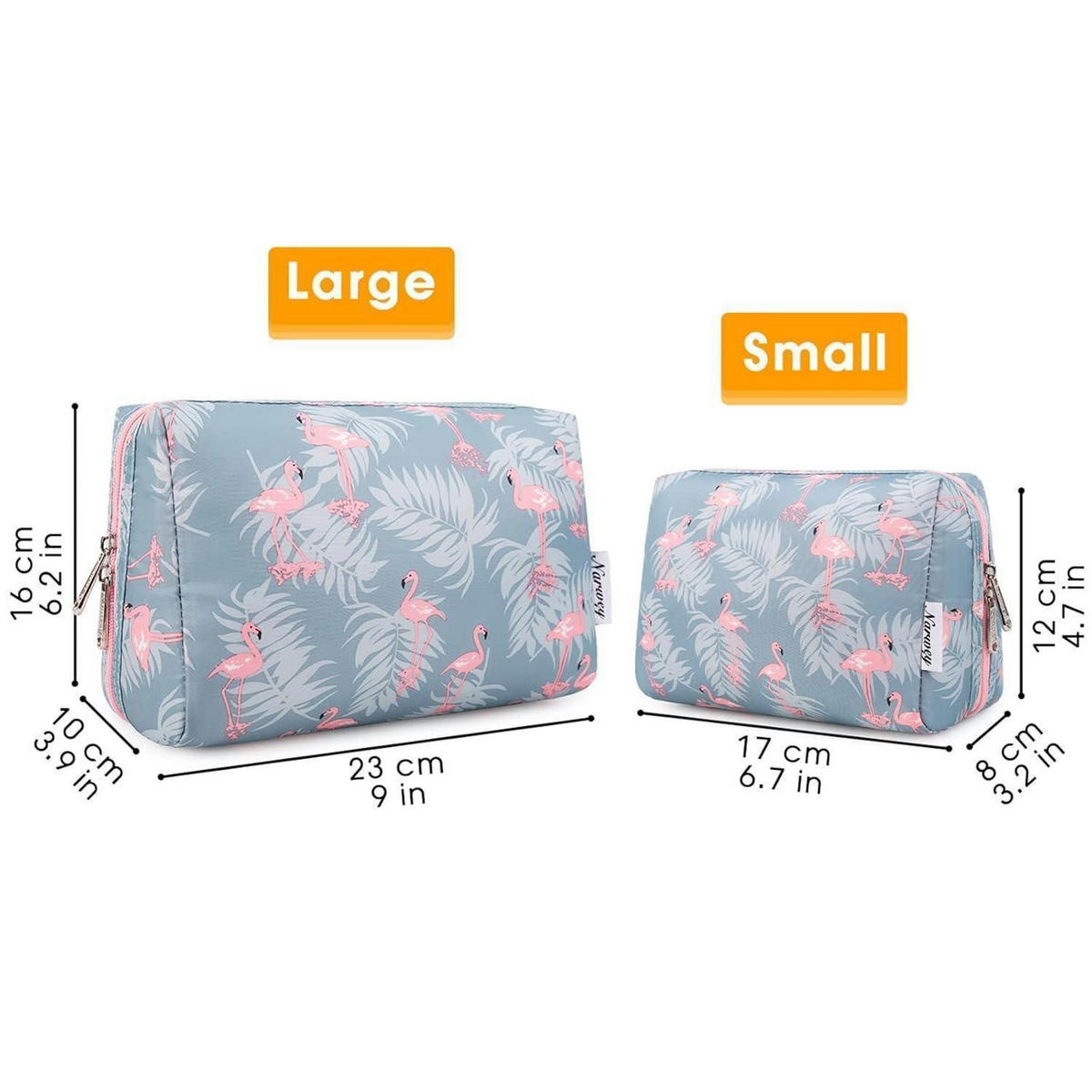 KULTURTASCHE Flamingo Groß 22 x 15 x 10 cm - Multicolor, Textil (5/5/1cm)
