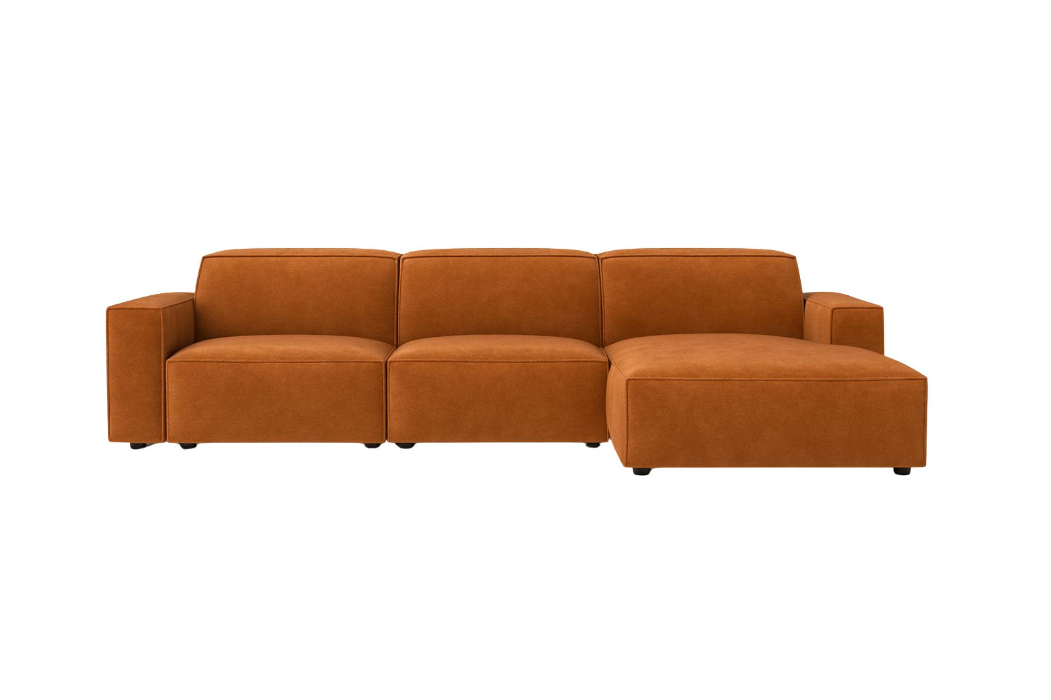 ECKSOFA Cursal L-Form, Stoff Salvador, Braun, Rechts - Braun, Holz (284/166cm) - Kaiser Möbel