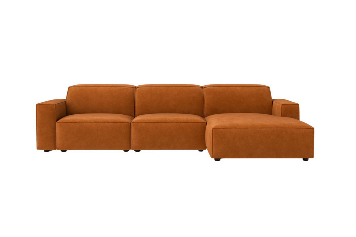 ECKSOFA Cursal L-Form, Stoff Salvador, Braun, Rechts - Braun, Holz (284/166cm) - Kaiser Möbel
