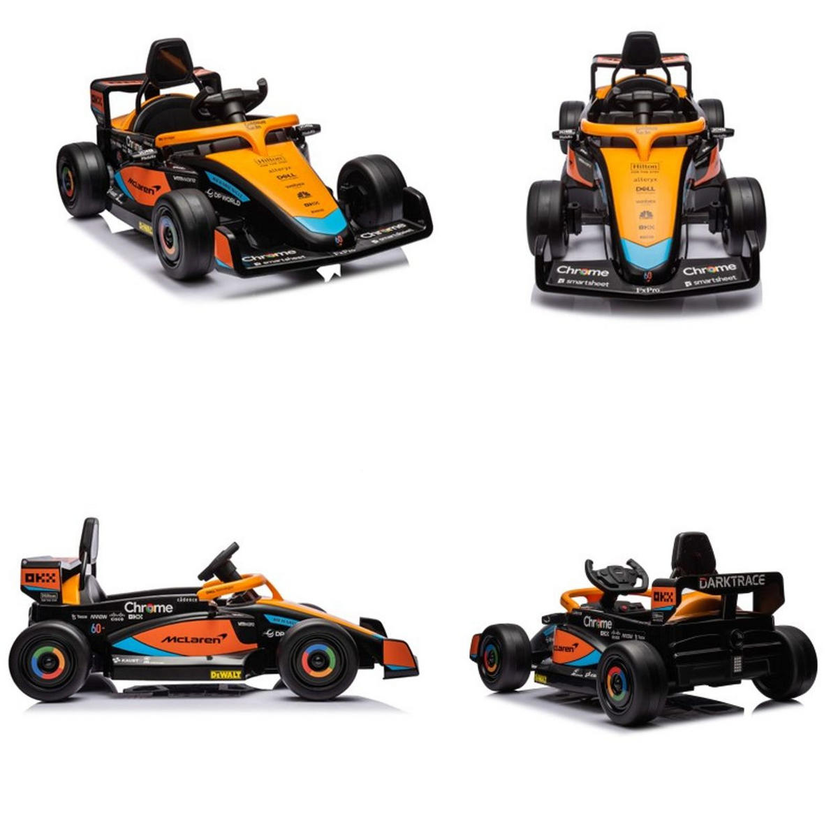 ELEKTROAUTO Formel 1 McLaren orange schwarz Fernbedienung Gurt MP3-Anschluss - Schwarz, Kunststoff (115/67/50cm) - Chipolino