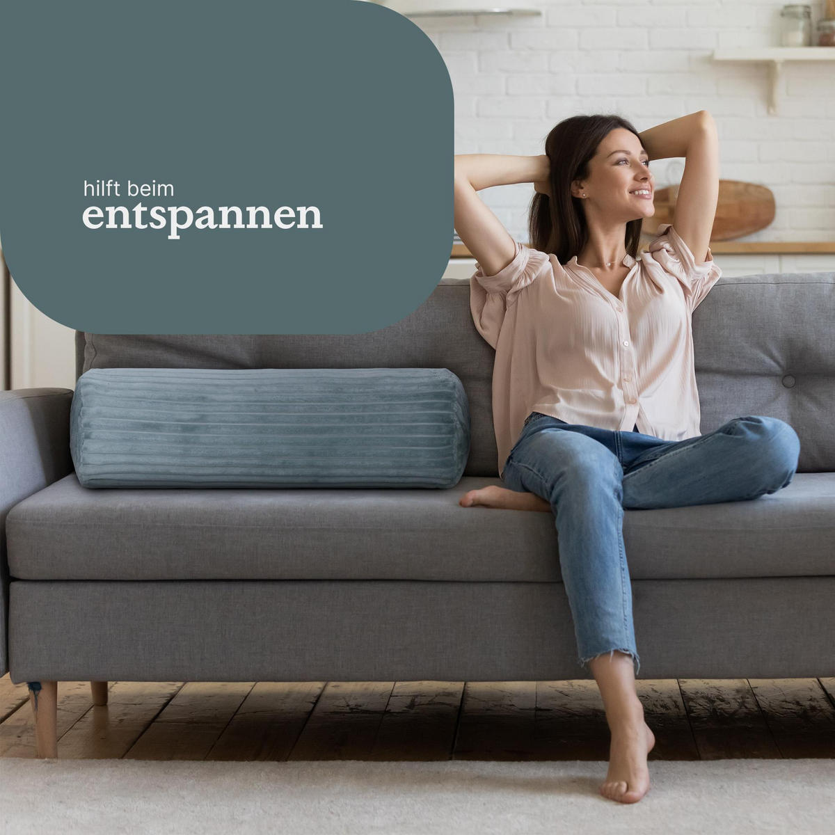 DEKOKISSEN Cord 20x70 cm Graugrün - Grün, Textil (20/70cm) - Bestlivings